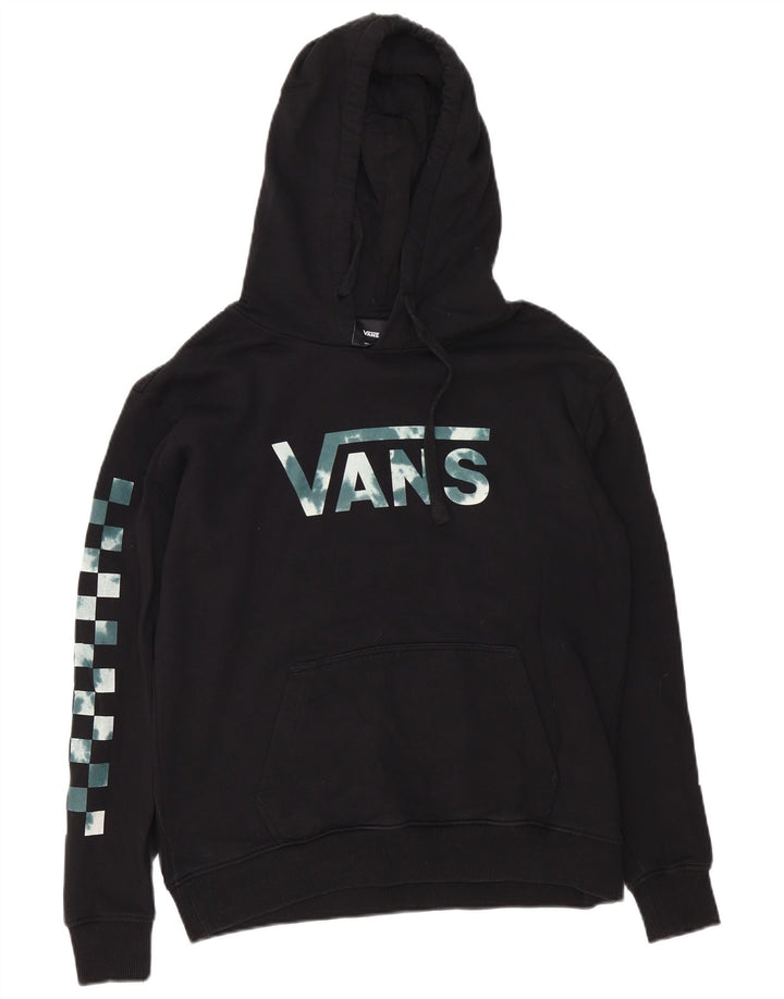 Vans Mens Graphic Hoodie Jumper Medium Black Cotton