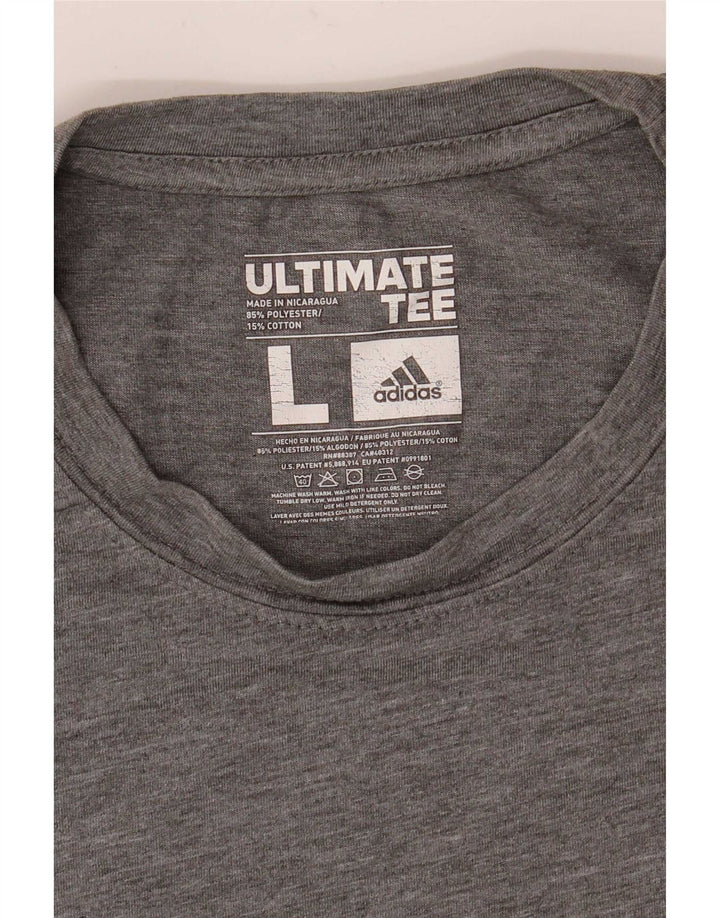 Adidas Hommes Climalite T-Shirt Haut Grand Gris Moucheté Polyester