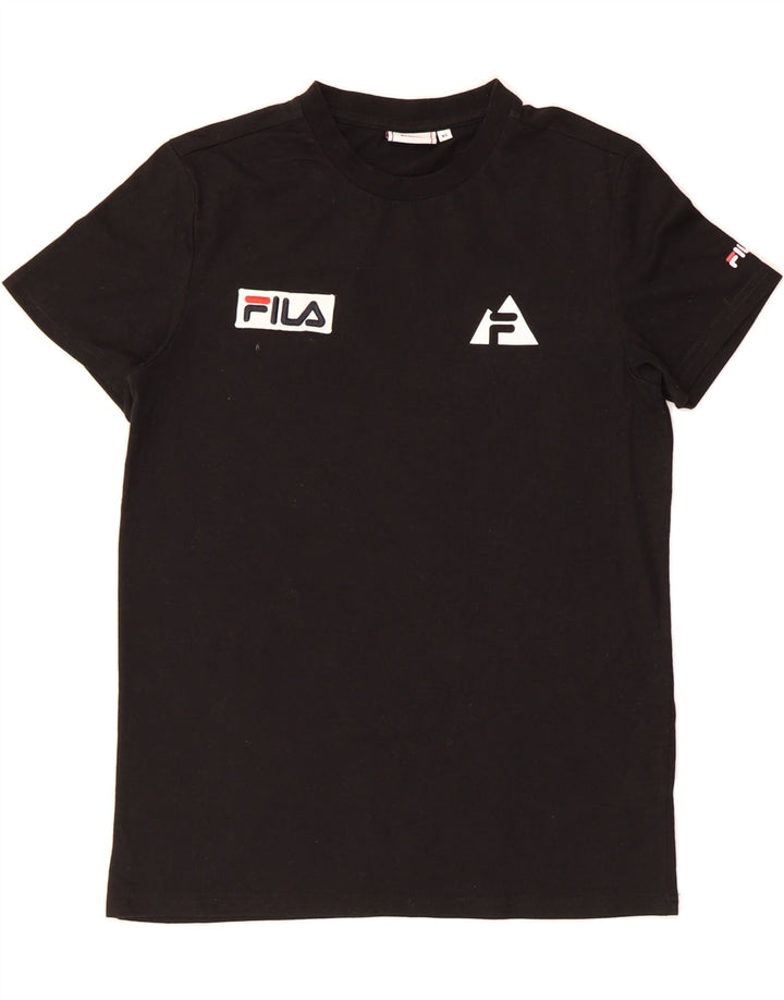 FILA Mens Graphic T-Shirt Top XS Black Polyester Vintage Fila and Second-Hand Fila from Messina Hembry 