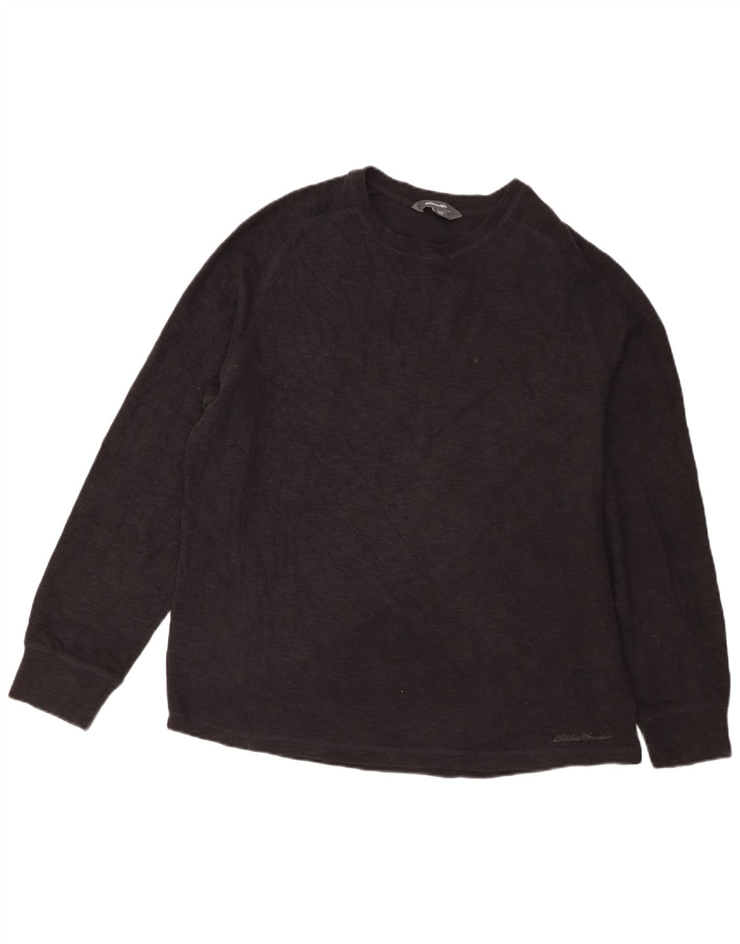 Eddie Bauer Herren Top Langarm XL Schwarz Baumwolle