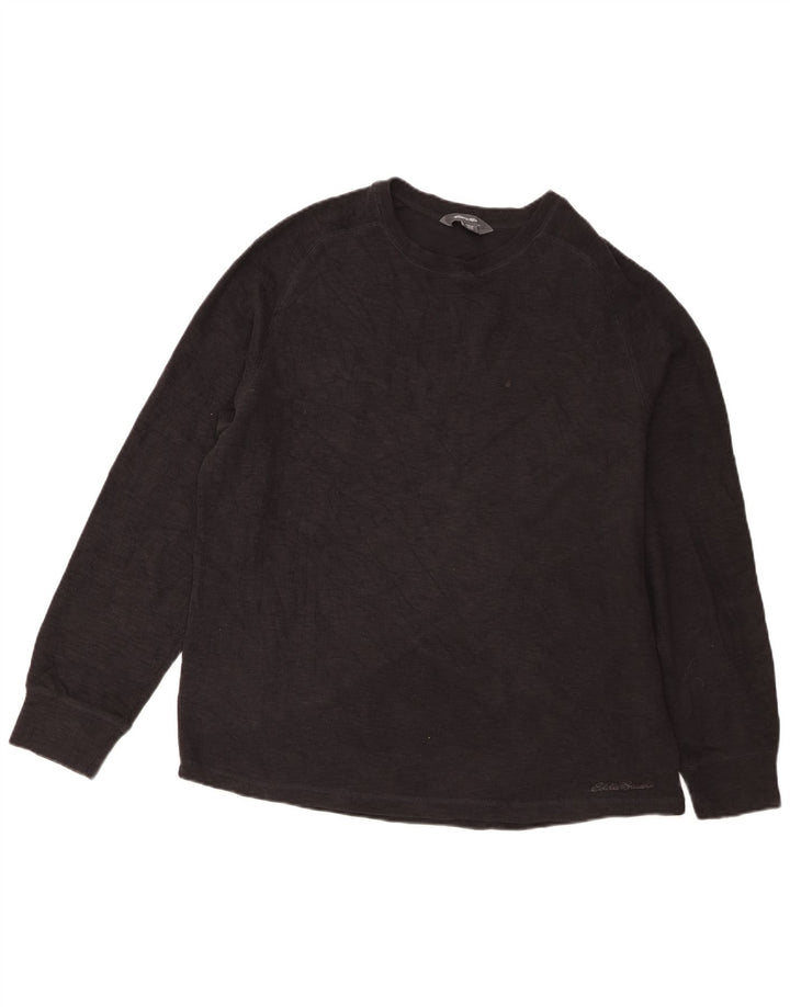 Eddie Bauer Herren Top Langarm XL Schwarz Baumwolle