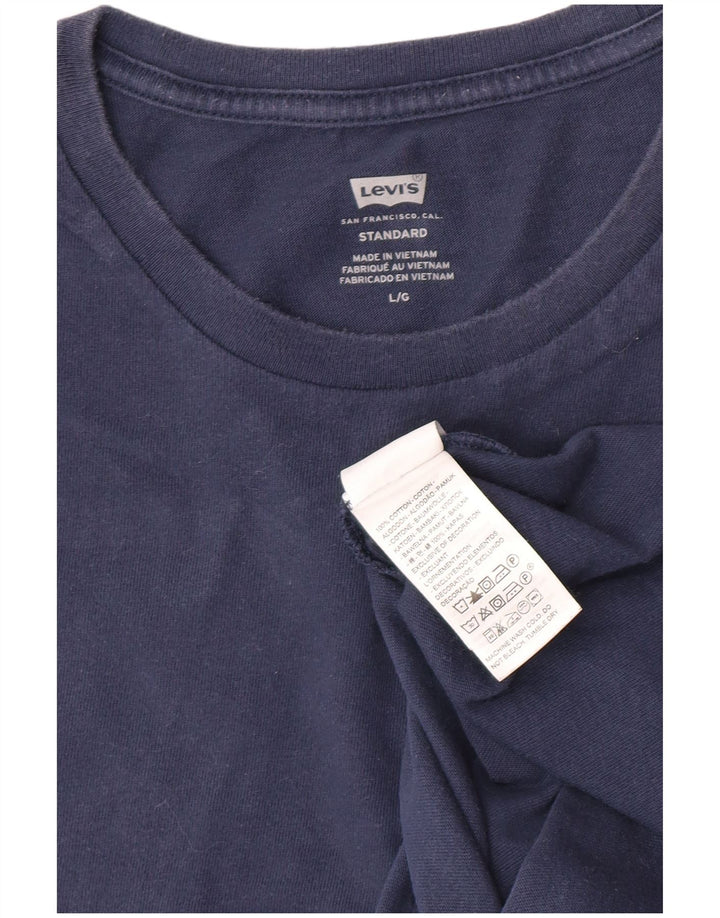 Levi's Mens T-Shirt Top Large Navy Blue Cotton