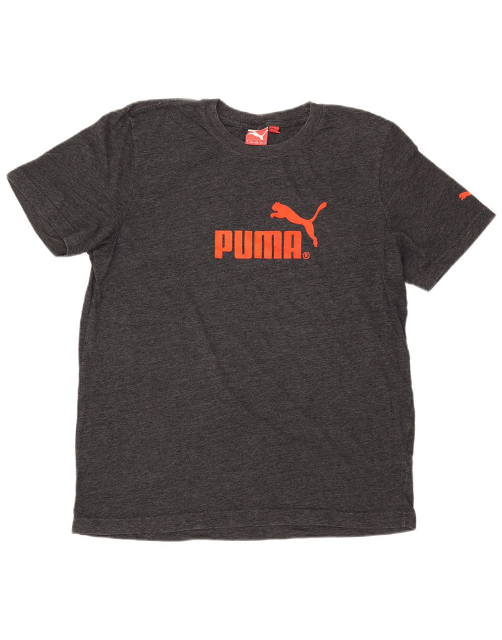 PUMA Mens Graphic T-Shirt Top Medium Grey Flecked