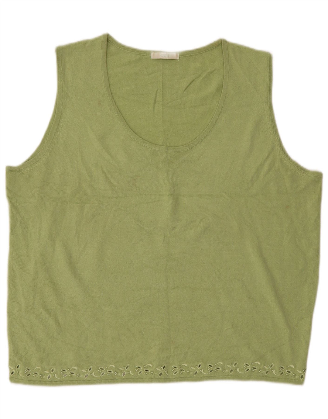 MARKS & SPENCER Womens Oversized Vest Tank Top UK 18 XL Green