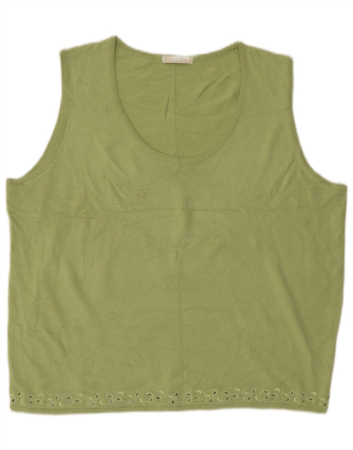 MARKS & SPENCER Womens Oversized Vest Tank Top UK 18 XL Green
