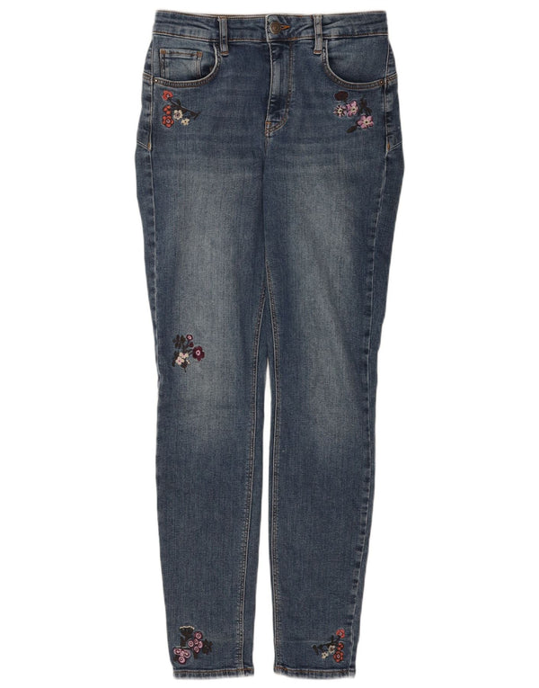 Desigual Dame Højtalje Skinny Jeans EU 40 Medium W26 L30 Blue Floral
