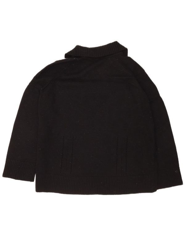 Cos Damen-Pullover mit Rollkragen, entspannte Passform, UK-Gr. 16, große schwarze Wolle
