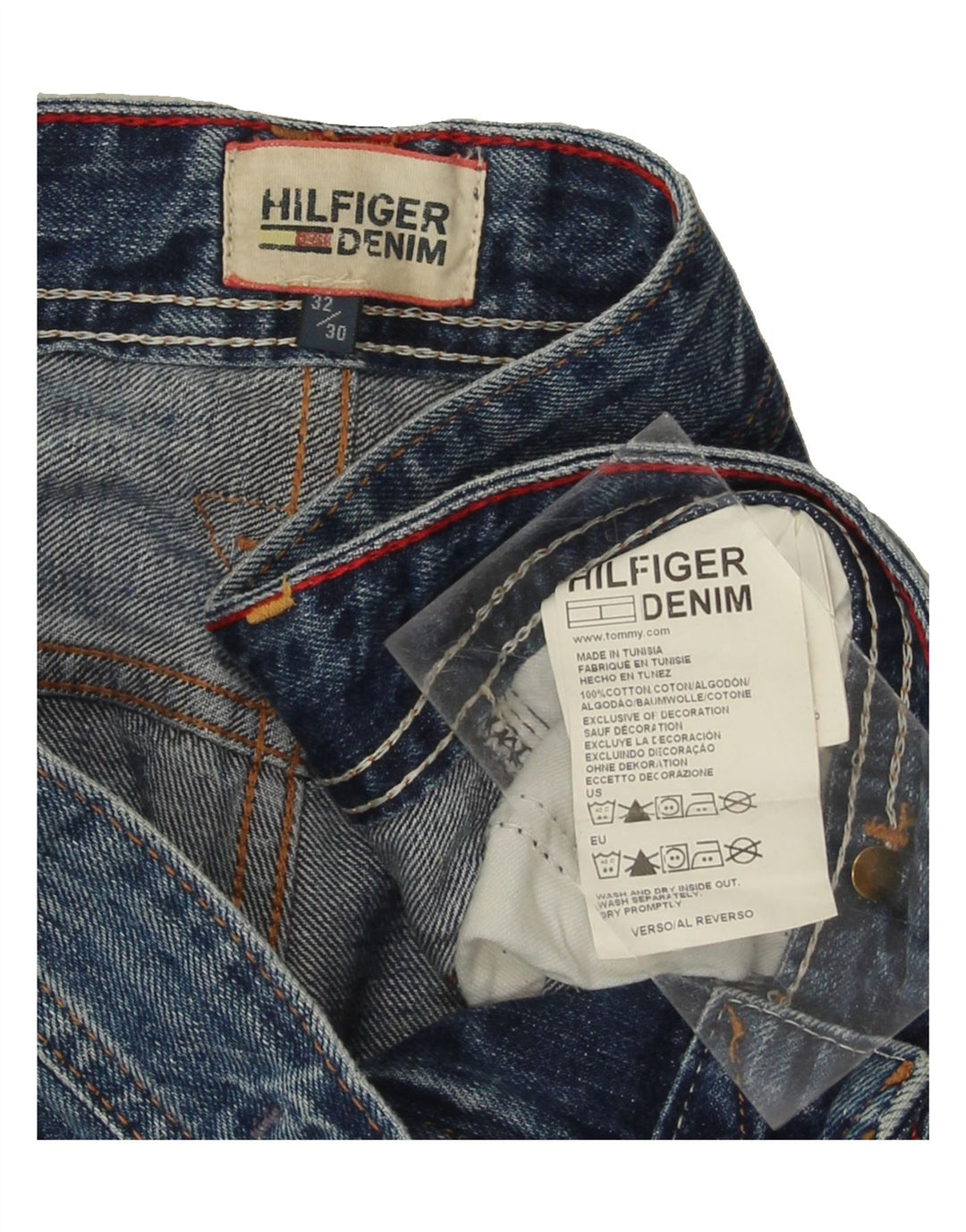 TOMMY HILFIGER Womens Straight Jeans W32 L30 Blue Cotton Vintage Tommy Hilfiger and Second-Hand Tommy Hilfiger from Messina Hembry 