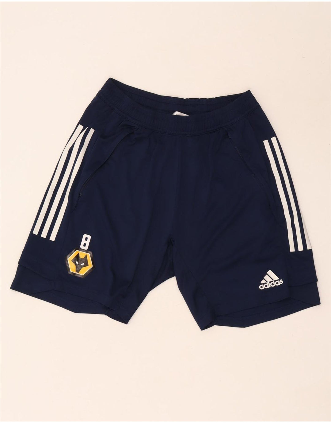 Мужские спортивные шорты Adidas Wolverhampton Wanderers среднего темно-синего цвета из полиэстера