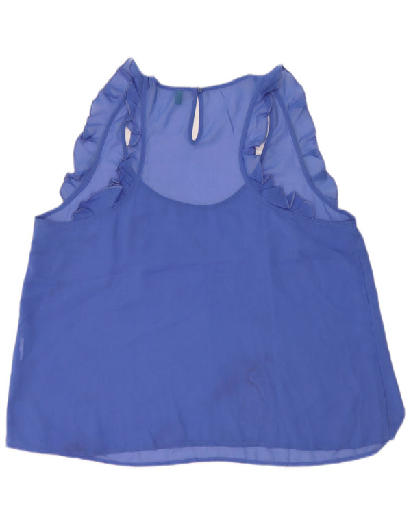 Benetton Blusa Sin Mangas para Mujer UK 46 Large Azul