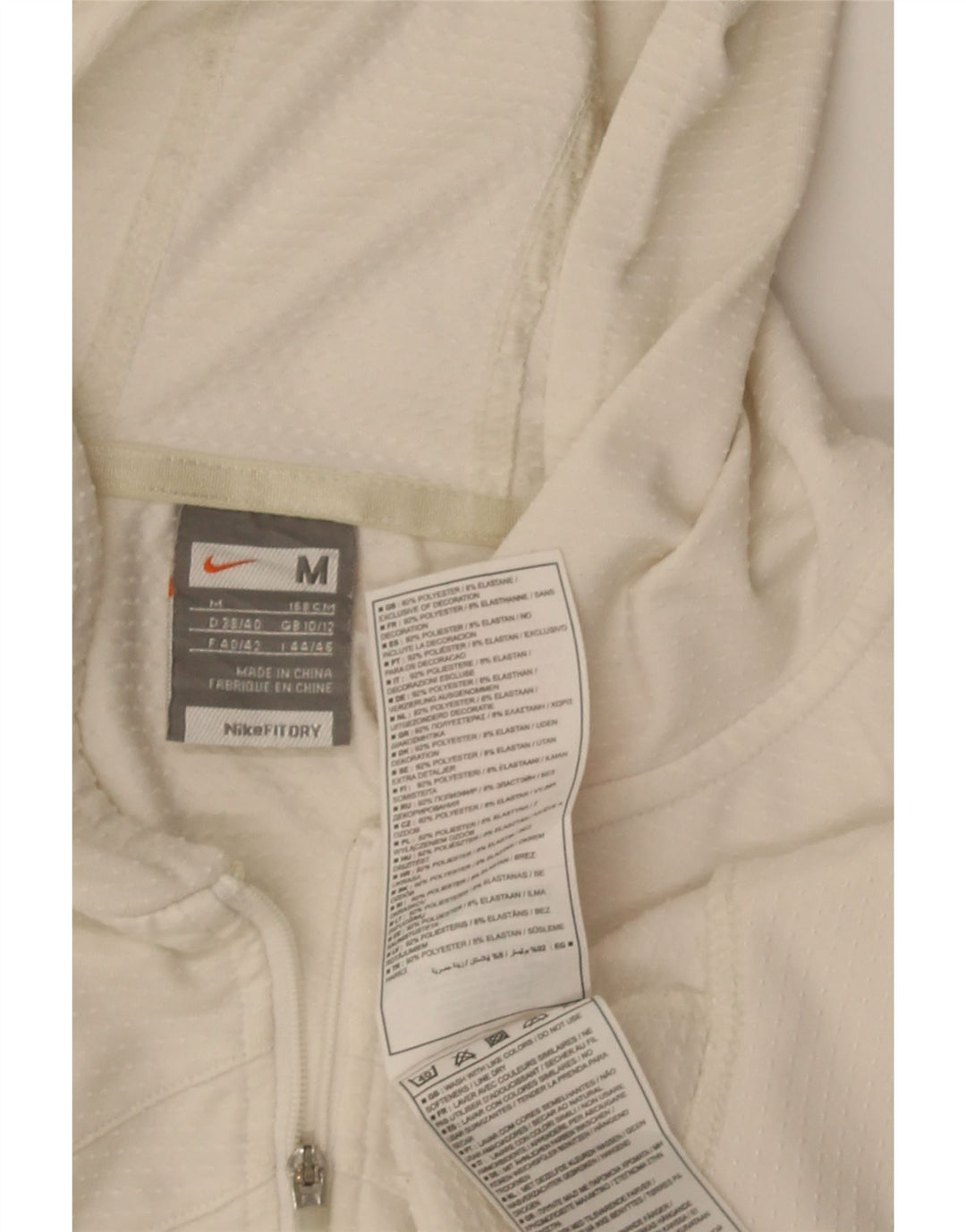 Nike Womens Crop Hooded Tracksuit Top Jacket UK 10/12 Medium White