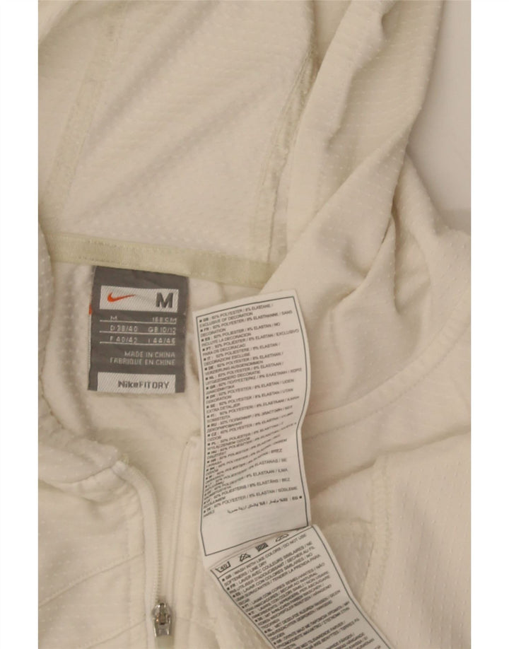 Nike Womens Crop Hooded Tracksuit Top Jacket UK 10/12 Medium White