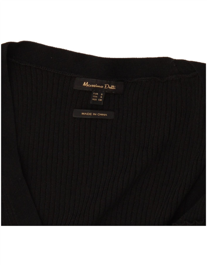 Massimo Dutti Dame Cardigan Sweater UK 8 Lille Sort
