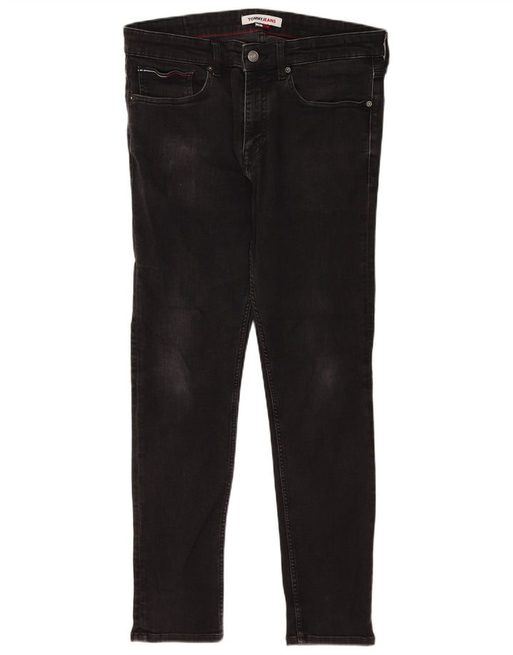 Tommy Hilfiger Mens Slim Jeans W34 L29 Black Cotton