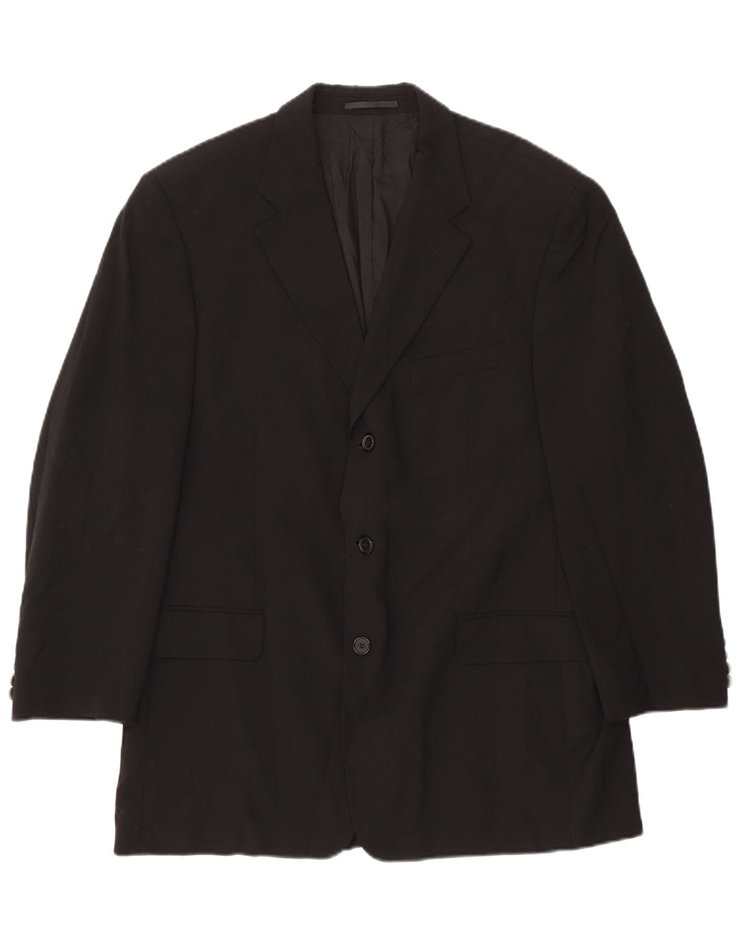HUGO BOSS Mens 3 Button Blazer Jacket EU 54 2XL Black Wool