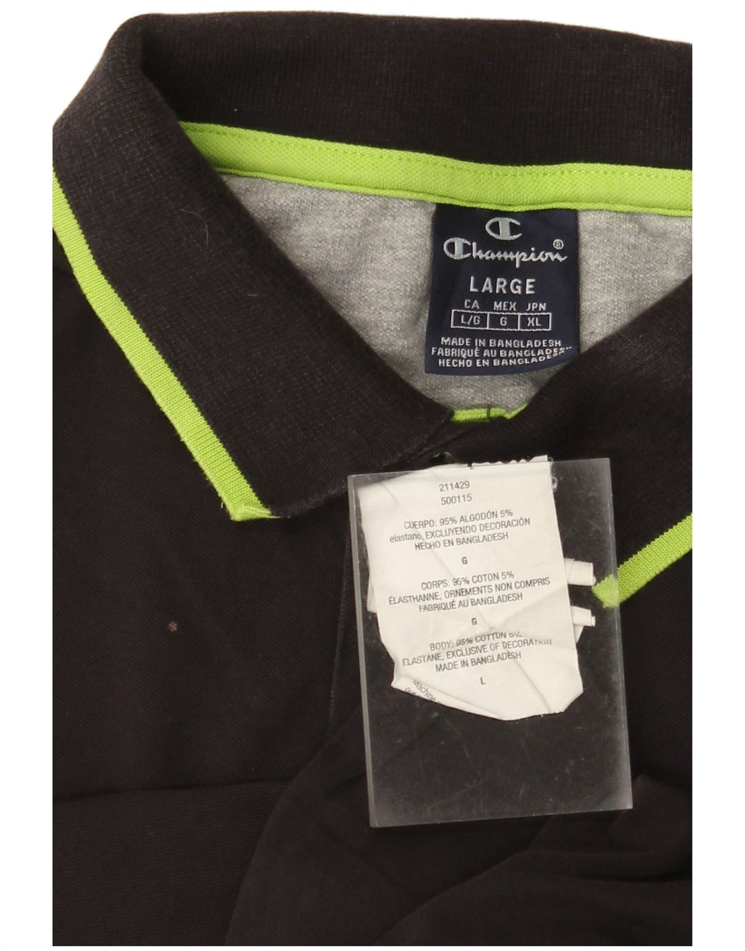 Polo da uomo CHAMPION grande in cotone nero