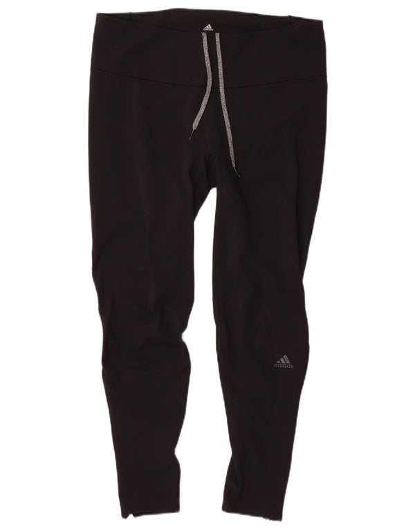 Adidas Womens Climacool Graphic Leggings UK 16/18 Large Black Polyester