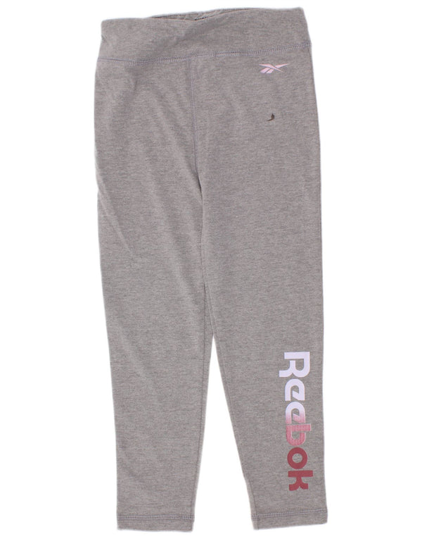 Reebok Girls Grafiske Leggings 5-6 år Grå Flecked Bomuld