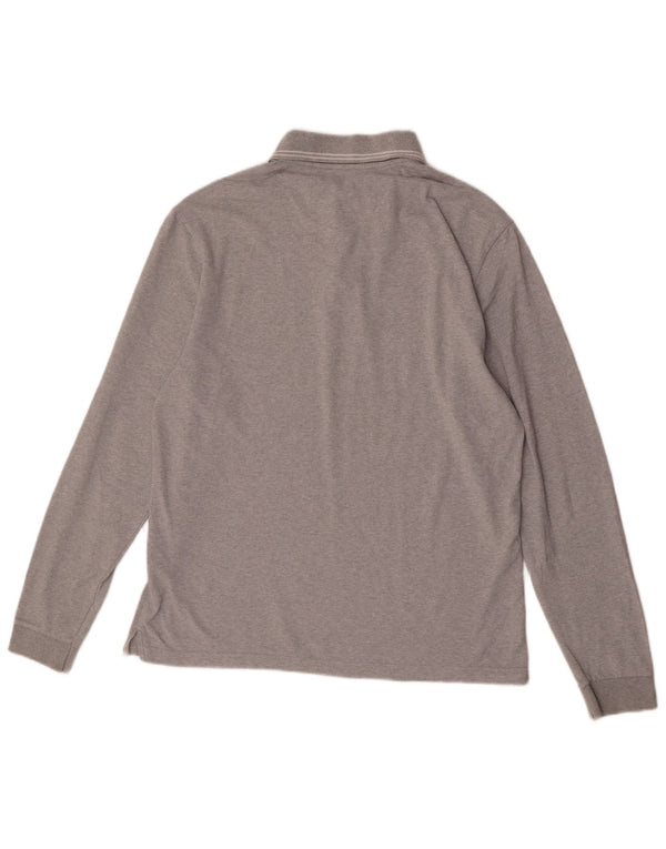 Polo da uomo a maniche lunghe Champion Large in cotone grigio