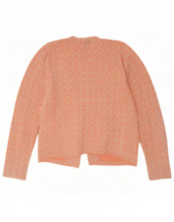Odd Molly Womens Oversized Cardigan Sweater Size 2 Medium Orange Geometric