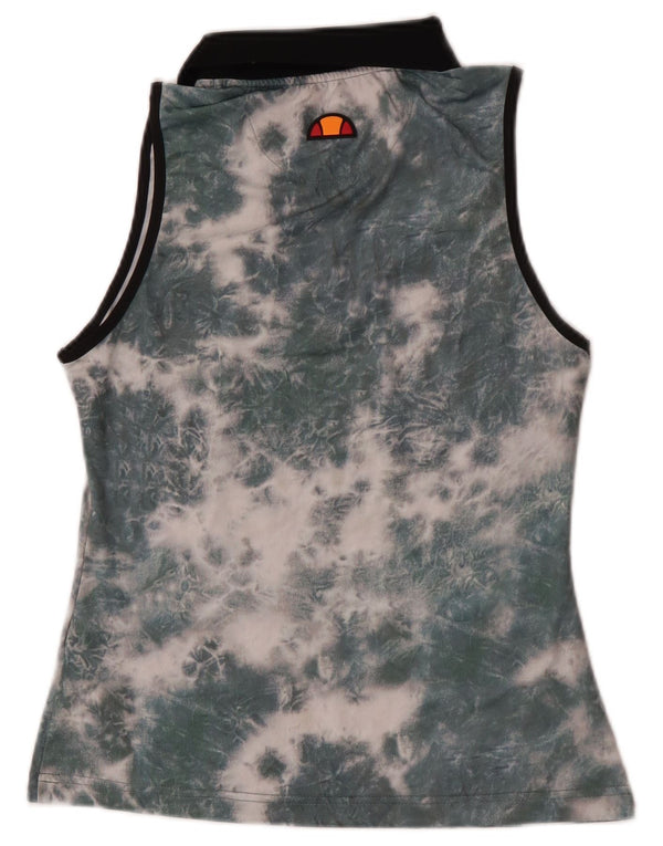 Ellesse Dame Polo shirt uden ærmer med lynlås DK 8 Small Green Tie Dye