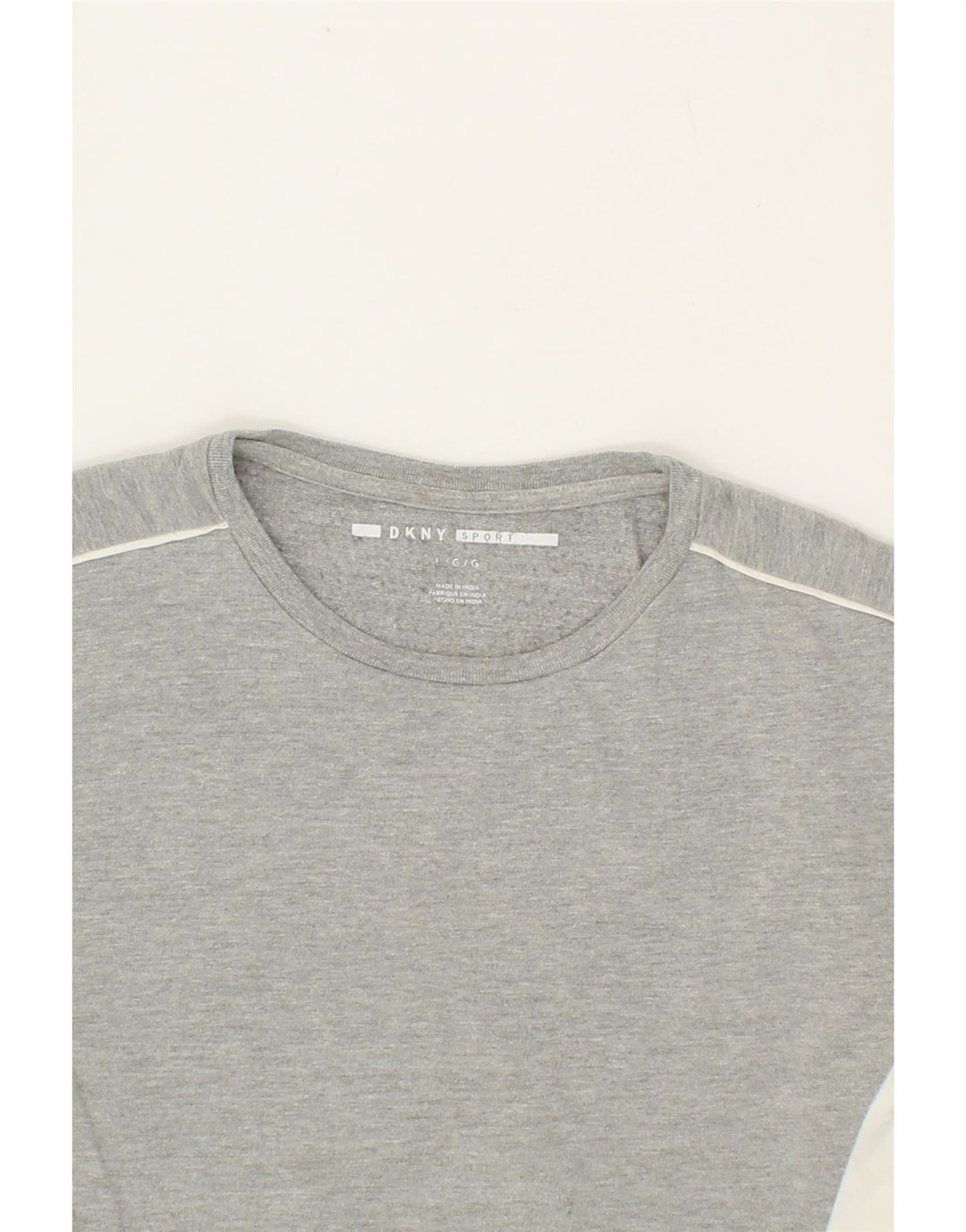 DKNY Boys Graphic Sweatshirt Jumper 8-9 Years Large Grey Colourblock Vintage Dkny and Second-Hand Dkny from Messina Hembry 