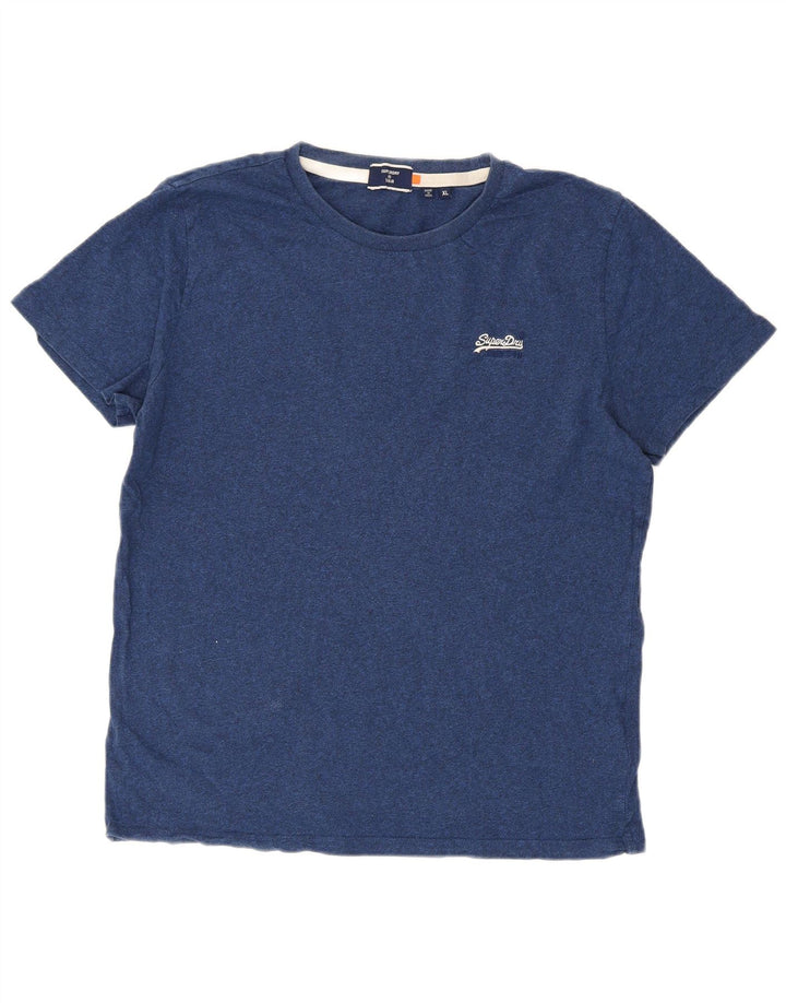Superdry Mens T-Shirt Top XL Navy Blue Cotton