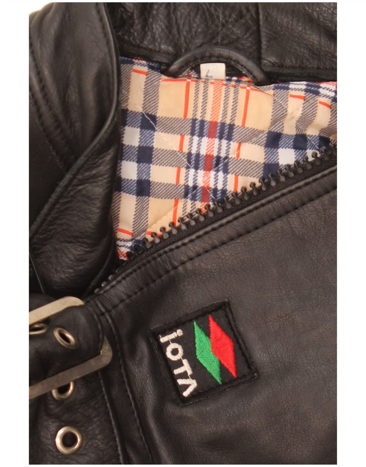 Vintage Mens Leather Biker Jacket UK 40 Large Black