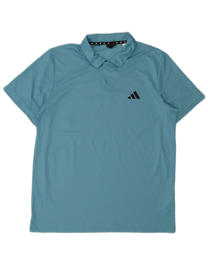 Adidas Mens Aeroready Polo Shirt Medium Blue Polyester