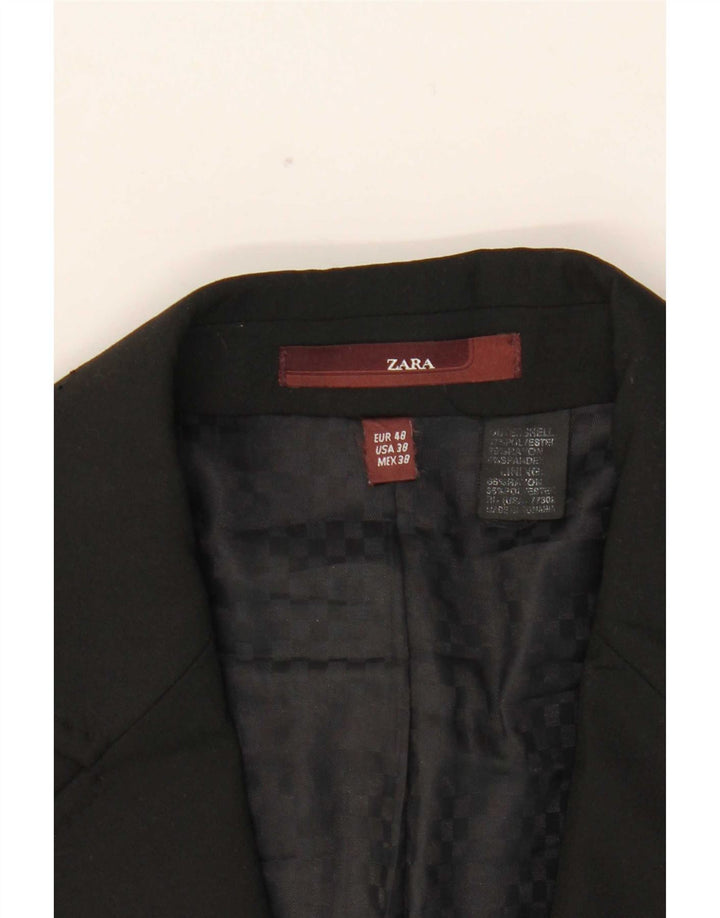 Blazer pentru bărbați Zara cu 3 nasturi EU 48 Poliester mediu negru
