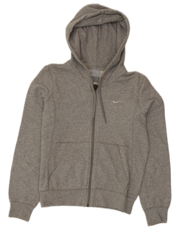 Nike Womens Oversized Zip Hoodie Sweater UK 6/8 XS Grey