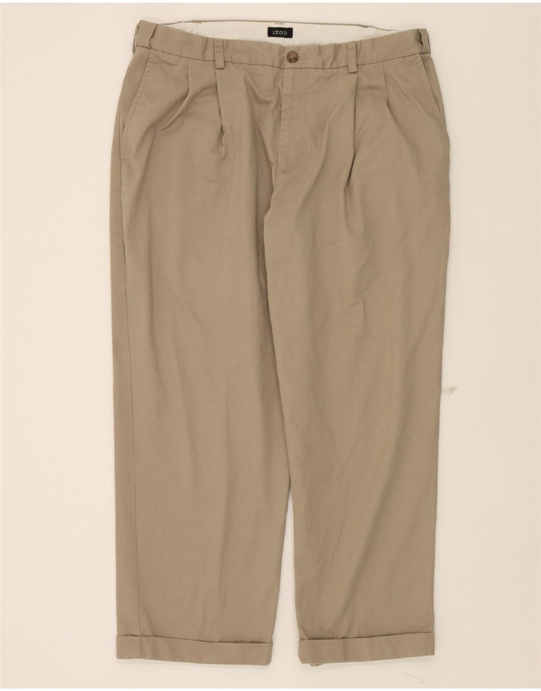 IZOD Mens Pegged Chino Trousers W38 L29 Beige Polyester Vintage Izod and Second-Hand Izod from Messina Hembry 