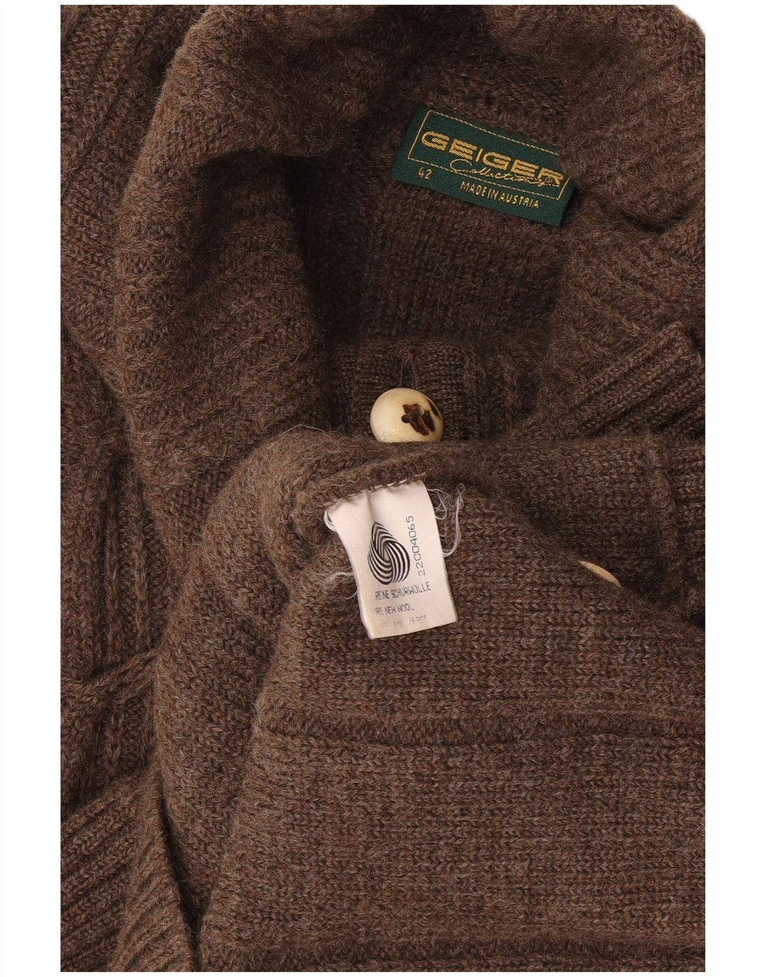 Geiger Dame Cardigan Sweater EU 42 Stor Brun Uld