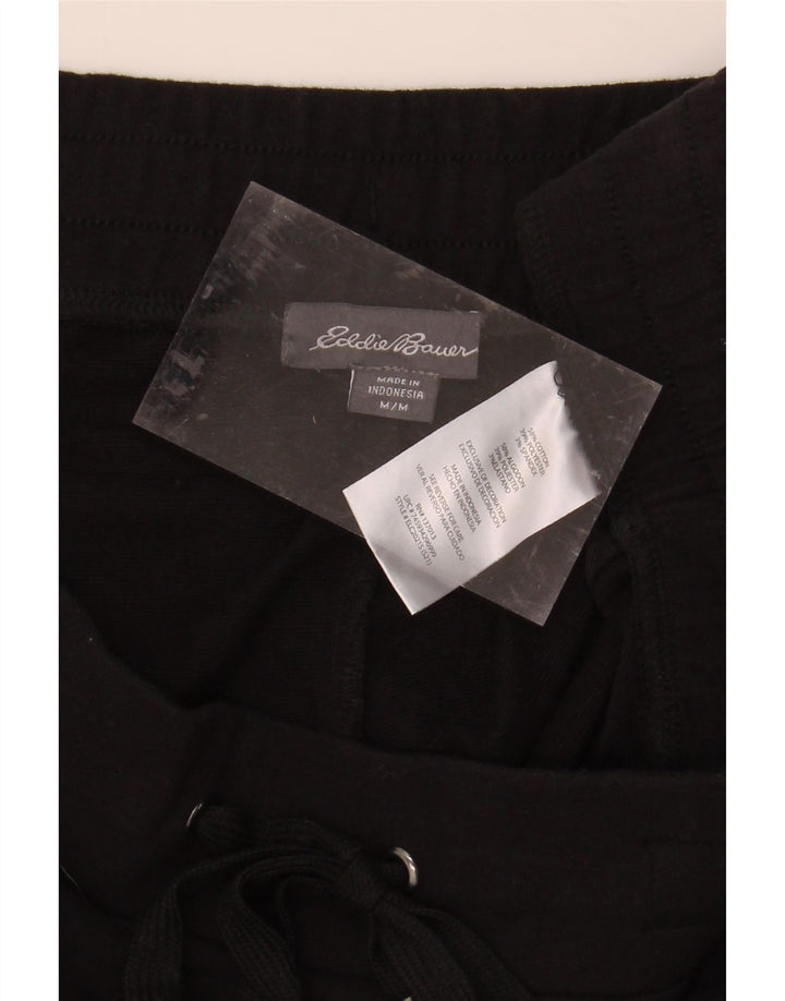 EDDIE BAUER Womens Capri Tracksuit Trousers UK 14 Medium  Black Cotton Vintage Eddie Bauer and Second-Hand Eddie Bauer from Messina Hembry 