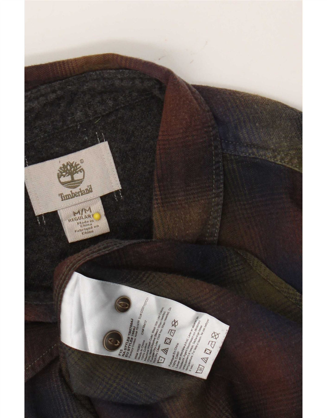 Timberland Camicia da uomo in flanella vestibilità regolare in cotone a quadri multicolore medio