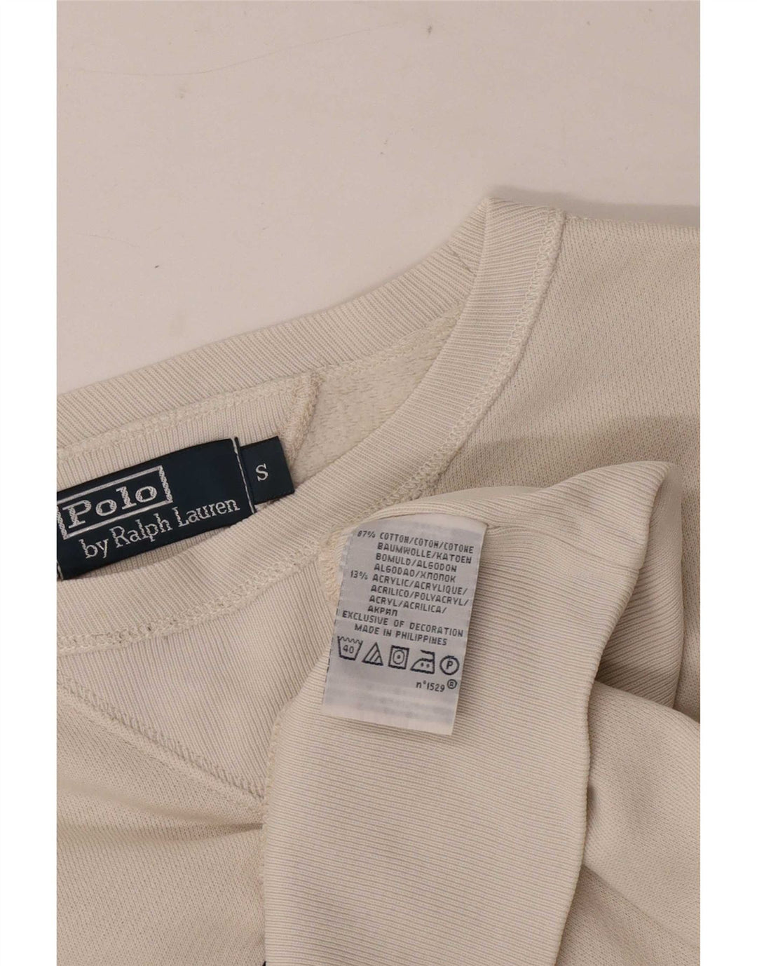 Polo Ralph Lauren Felpa grafica da uomo Maglione piccolo bianco sporco