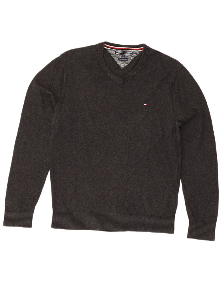 Tommy Hilfiger Herre V-hals sweater Medium Grå Bomuld