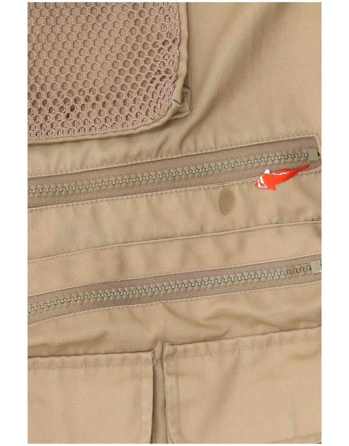 VINTAGE Mens Utility Gilet UK 40 Large Beige