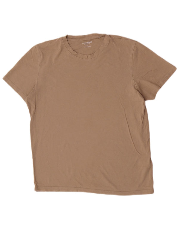 Jack & Jones herre T-shirt top medium brun bomuld