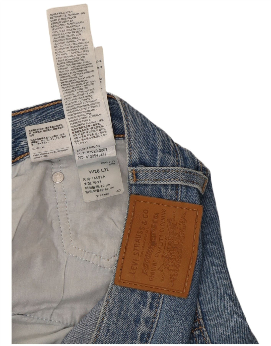 Levi's Womens Wide Leg Jeans W28 L32 Blue Cotton