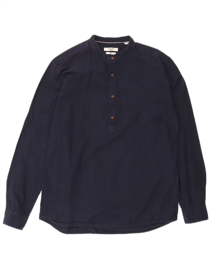 Jack & Jones Herre Slim Fit Pullover Shirt Stor marineblå bomuld