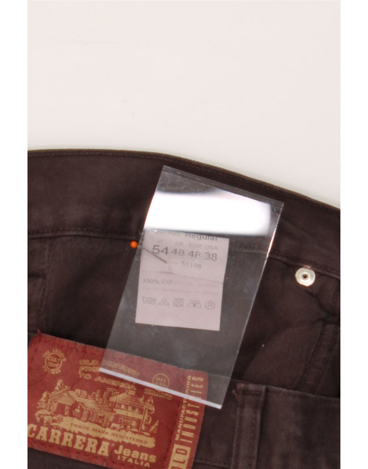 CARRERA Mens Straight Casual Trousers W38 L30 Brown Cotton Vintage Carrera and Second-Hand Carrera from Messina Hembry 