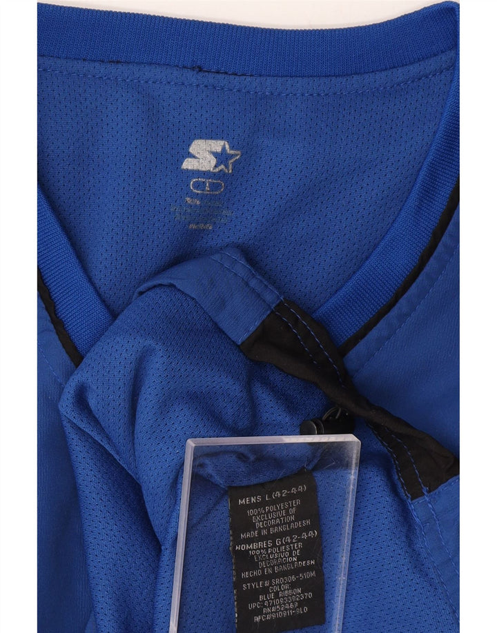 STARTER Mens Top Long Sleeve Large Blue Colourblock Polyester Vintage Starter and Second-Hand Starter from Messina Hembry 