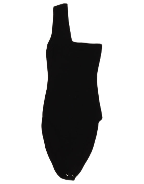 Zara Womens One Shoulder Bodysuit UK 8 Small Black