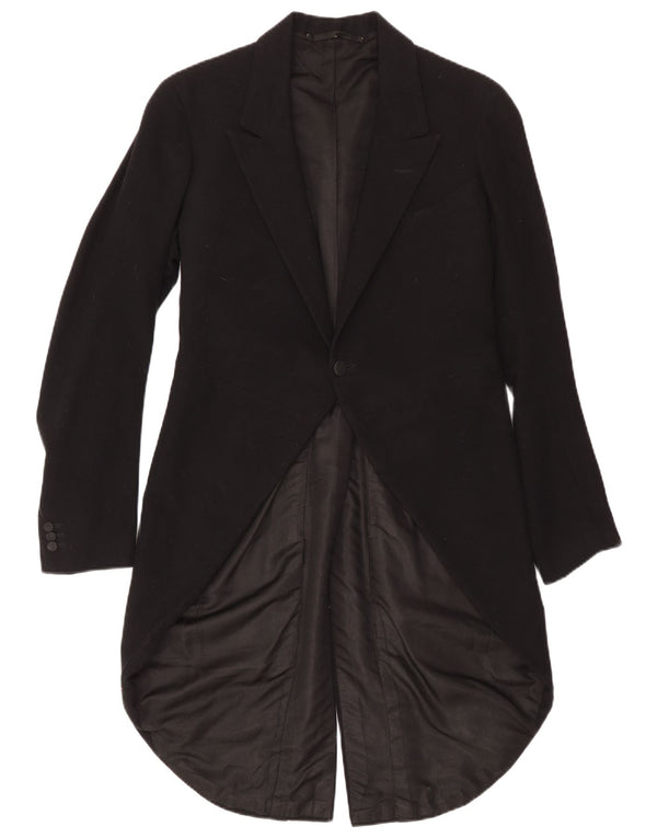 Vintage Herren 1 Knopf Frack Blazer Jacke UK 34 XS Schwarz
