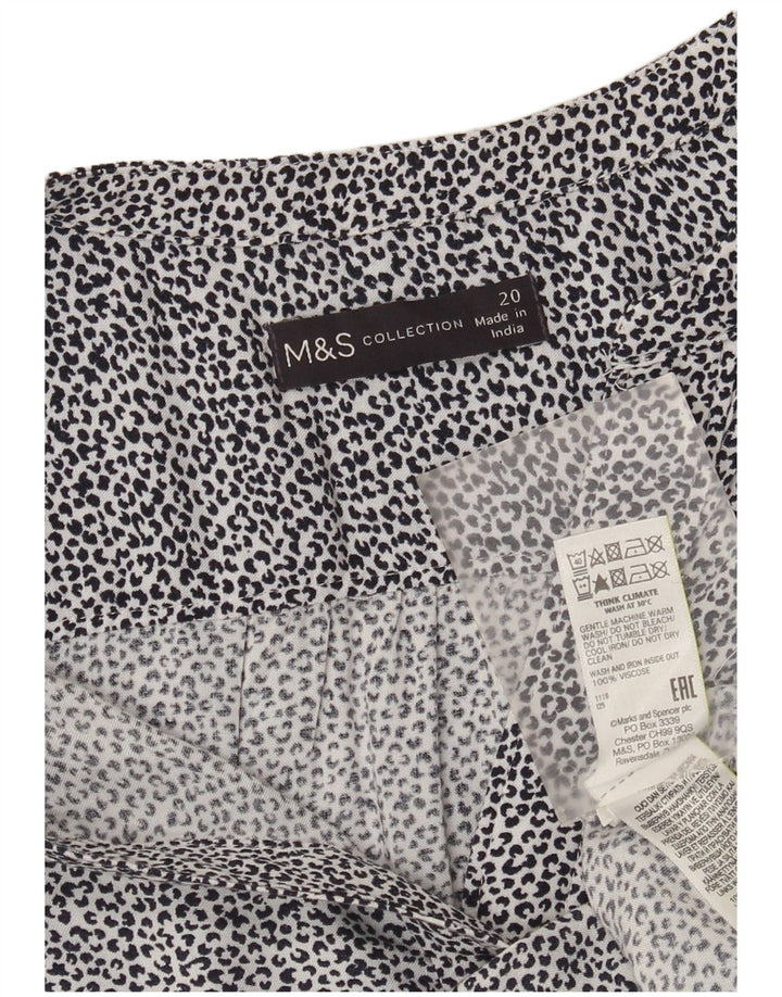 Marks & Spencer Chemisier pull-over pour femme UK 20 2XL Blanc imprimé animal