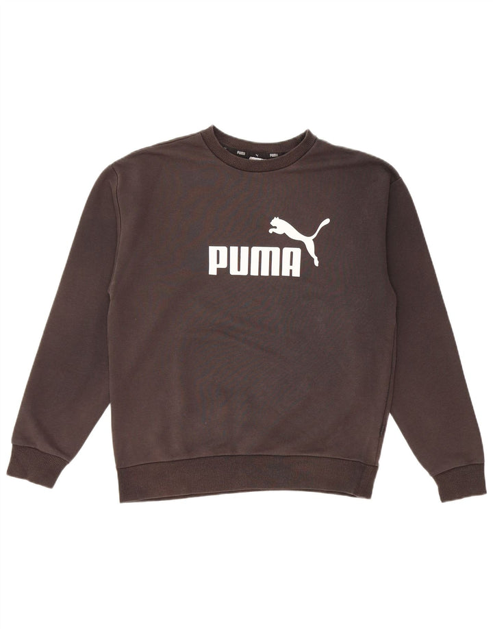 PUMA Felpa con grafica oversize da donna UK 10 Small Nera