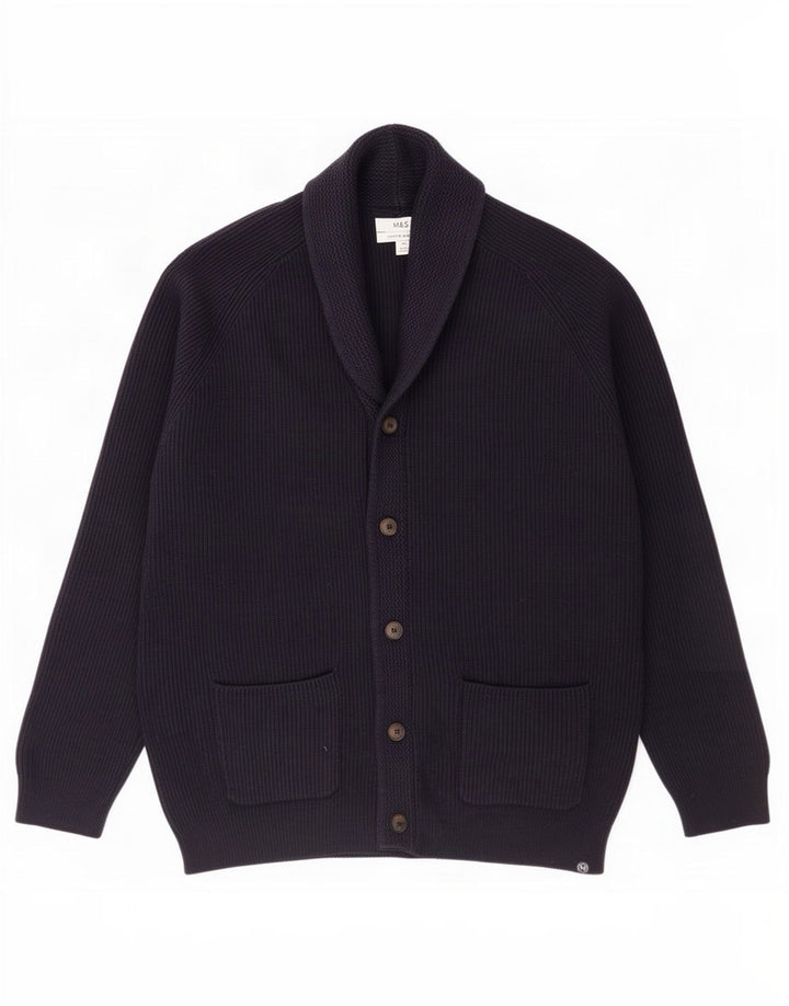 Maglione cardigan da uomo Marks & Spencer 2XL poliestere blu navy