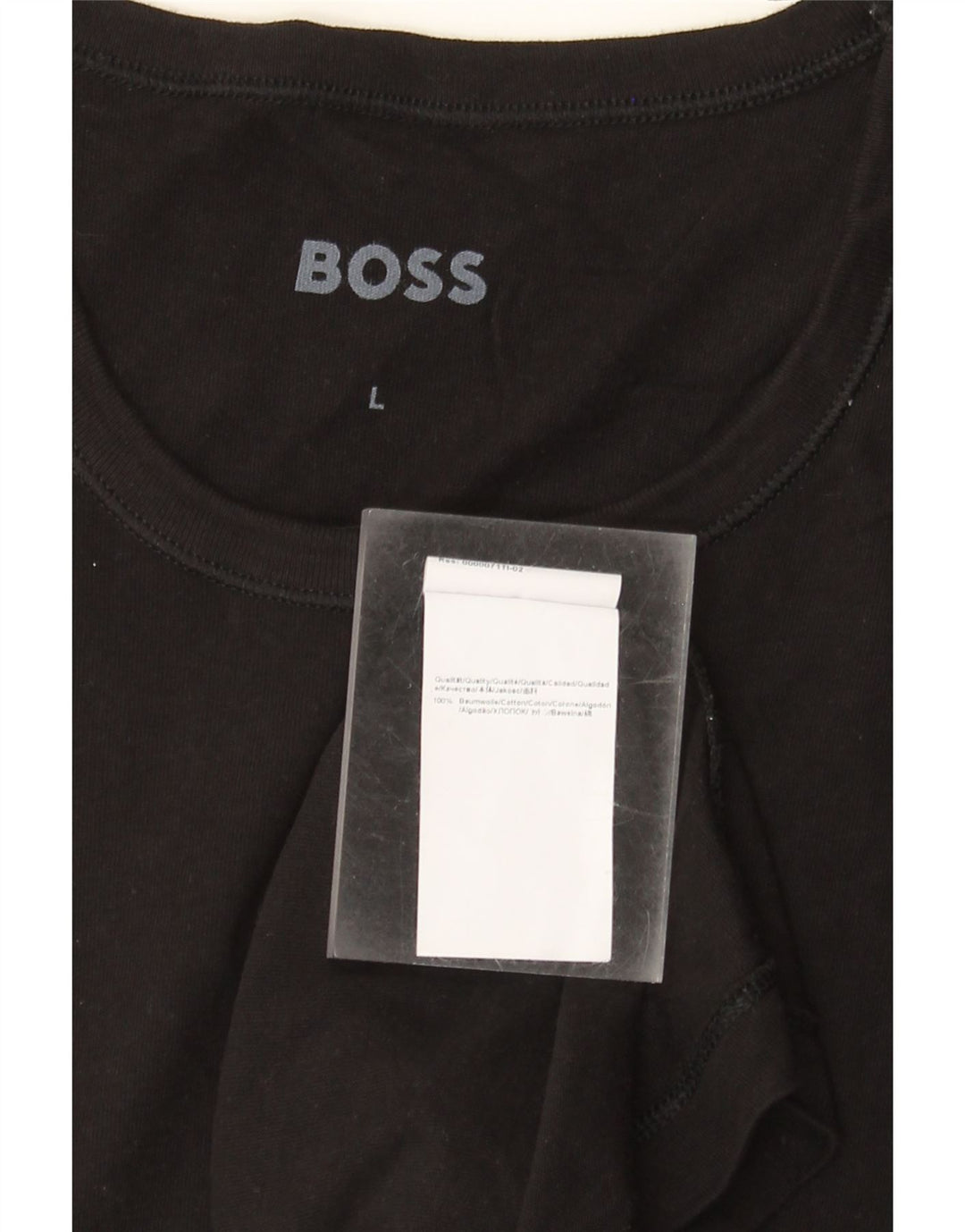 Hugo Boss Mens T-Shirt Top Large Black Cotton