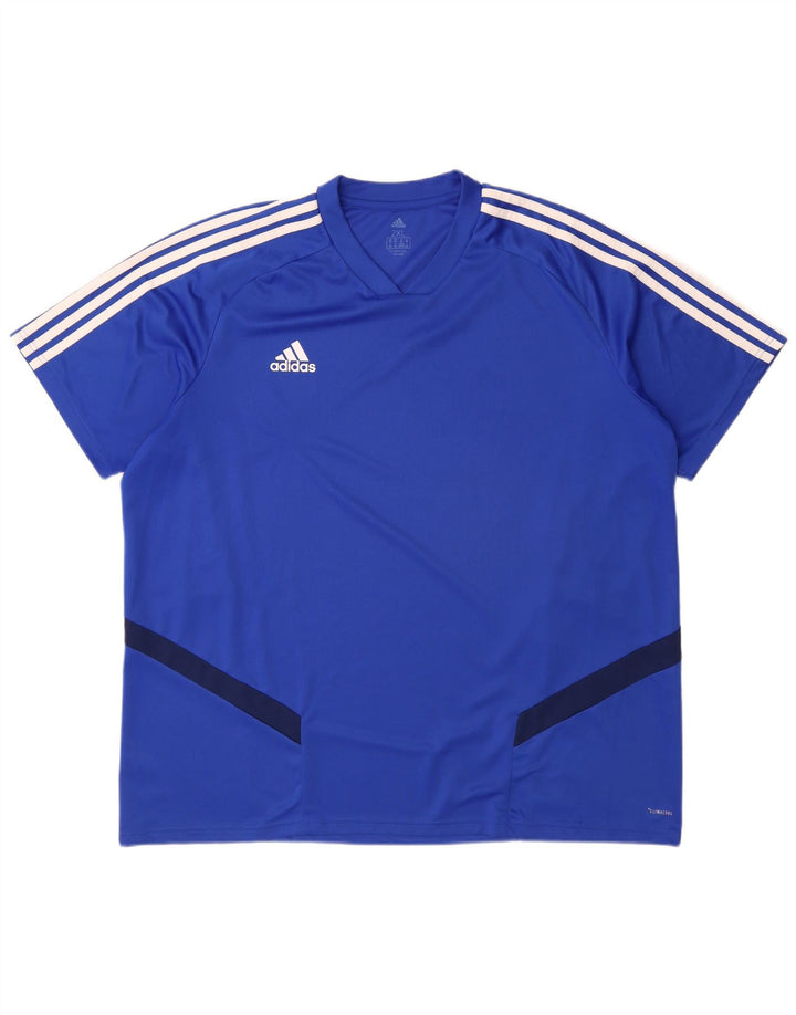 Adidas Mens Climacool T-Shirt Top 2XL Blue Colourblock